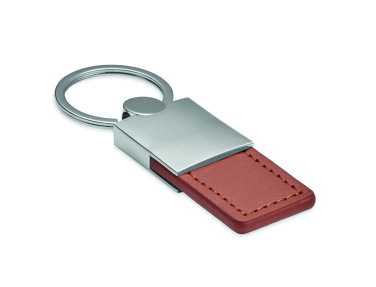 Logo trade promotional items image of: PU and metal key ring Helsinki